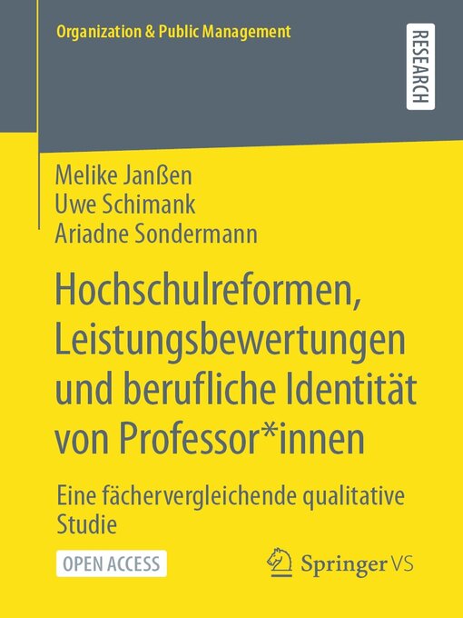 Title details for Hochschulreformen, Leistungsbewertungen und berufliche Identität von Professor*innen by Melike Janßen - Available